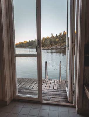 Vedeldad bastu i Stockholms skärgård