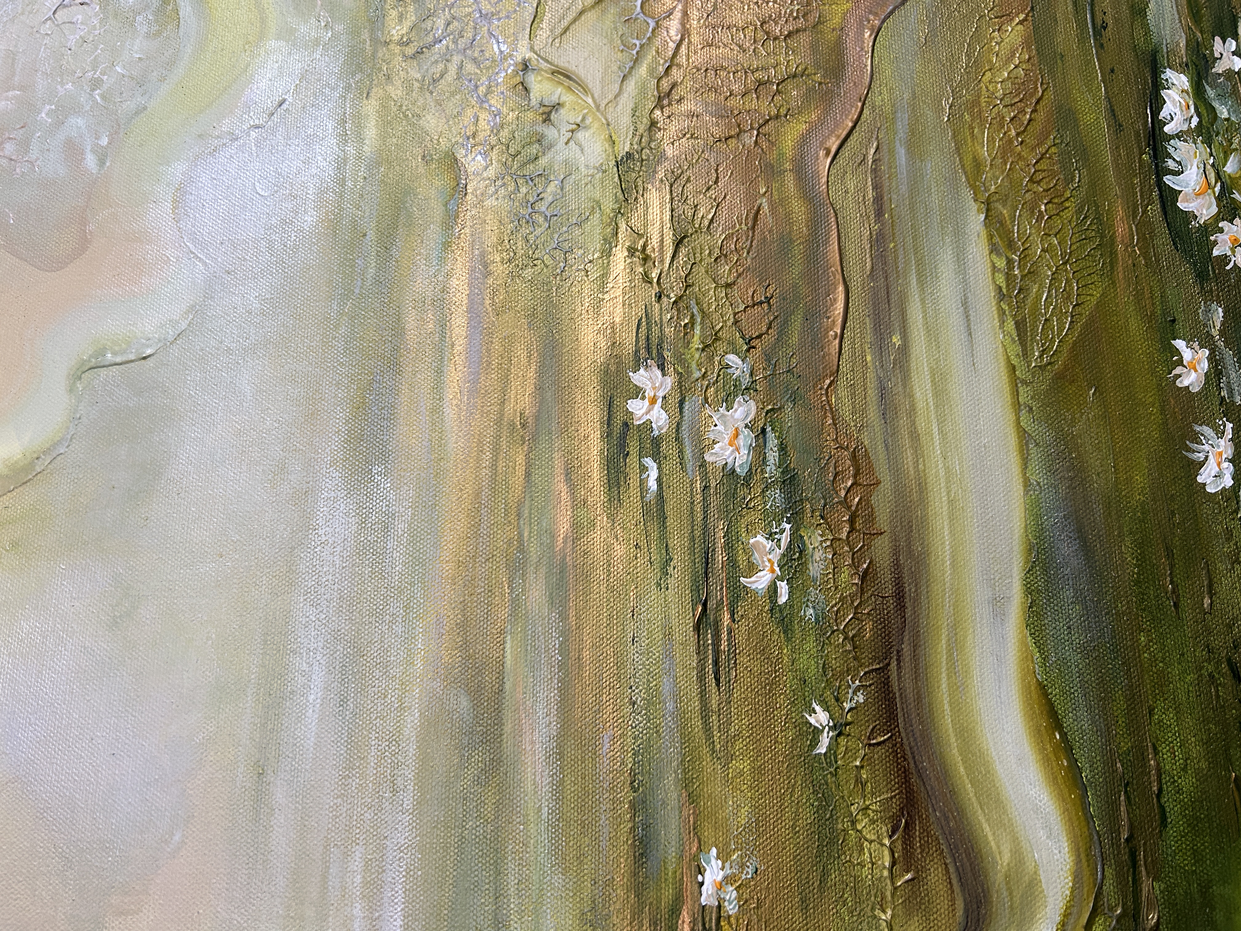 Tavla med små vackra blommor