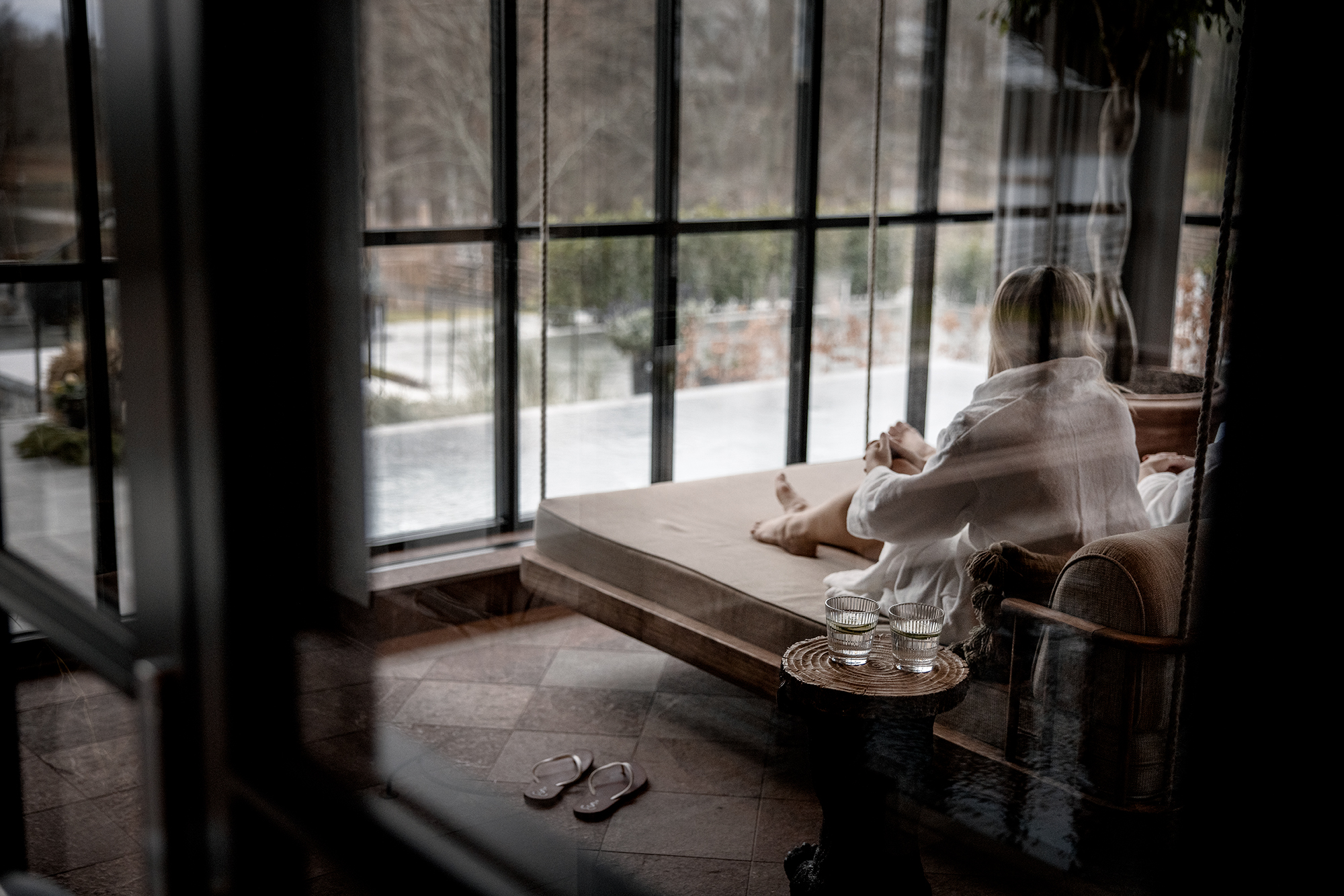 En person njuter i spats relaxavdelning